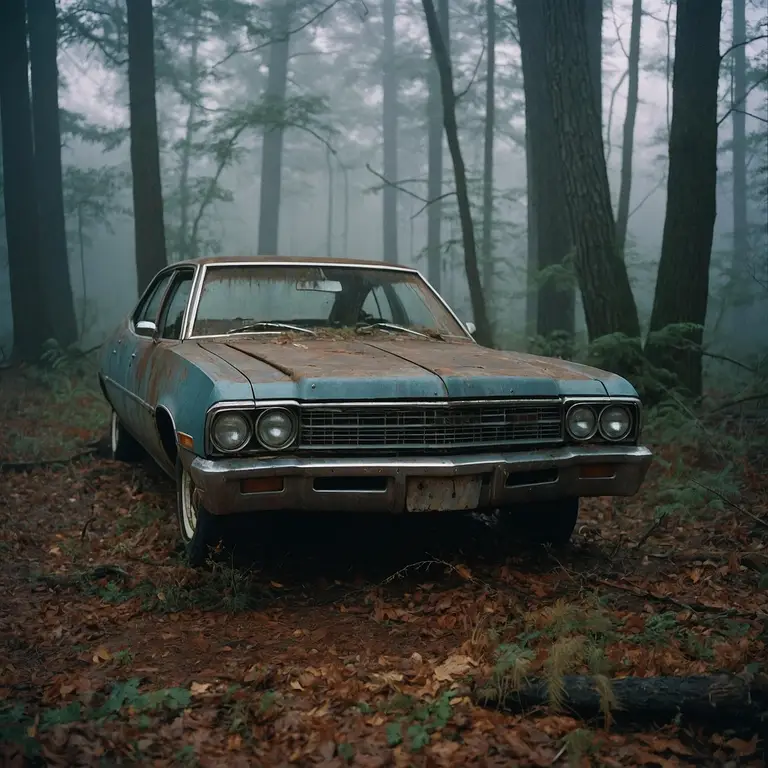 Carrosserie de voiture classique en restauration dans l'atelier La Vieille Roue à Albertville